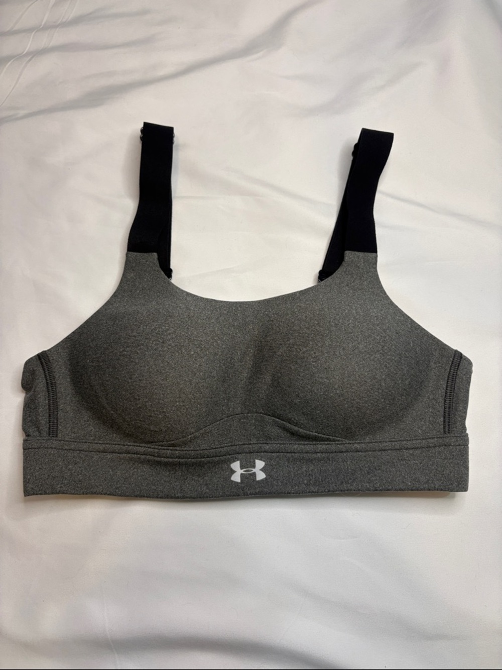 Under Armour Vanish Cross-Back High-Impact Sports Bra 32A Charcoal Gray / Black